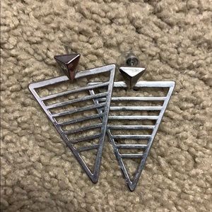 Triangle geometric earrings